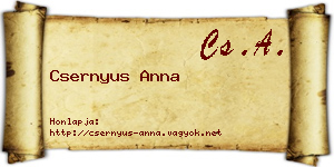 Csernyus Anna névjegykártya