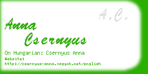 anna csernyus business card